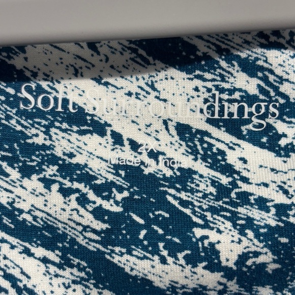 Soft Surroundings Joanna Faux Wrap Dress Womens 2x Abstract Maxi Surplice Neck - Picture 6 of 10